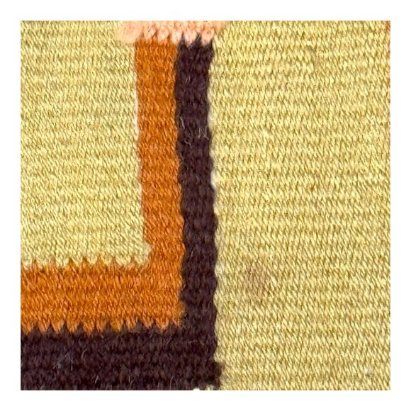 Handwoven Rectangular Small Rug Centerpiece Fringe 25x11 Yei Southwest Style SEE - Picture 4 of 6